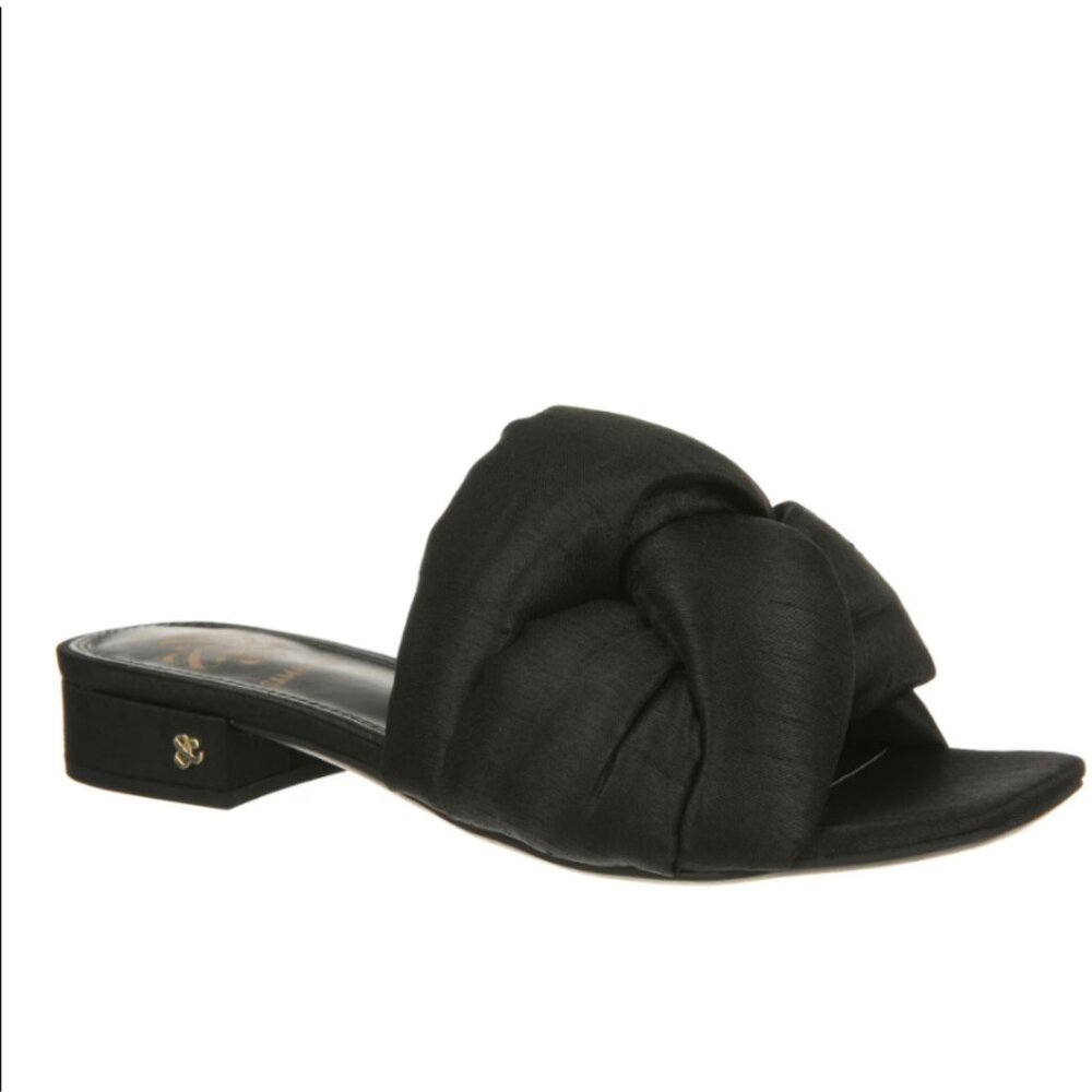 NWOB Sam & Libby Women's Kendall Knotted Upper Slide Sandal Black Size 8